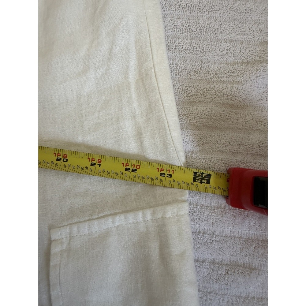 New Sincerely Jules Linen Cargo Pants XL White Wide Leg High Rise Linen Blend - Picture 13 of 16